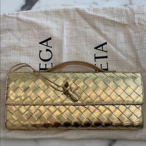 Bottega Veneta Gold andiamo clutch Bag